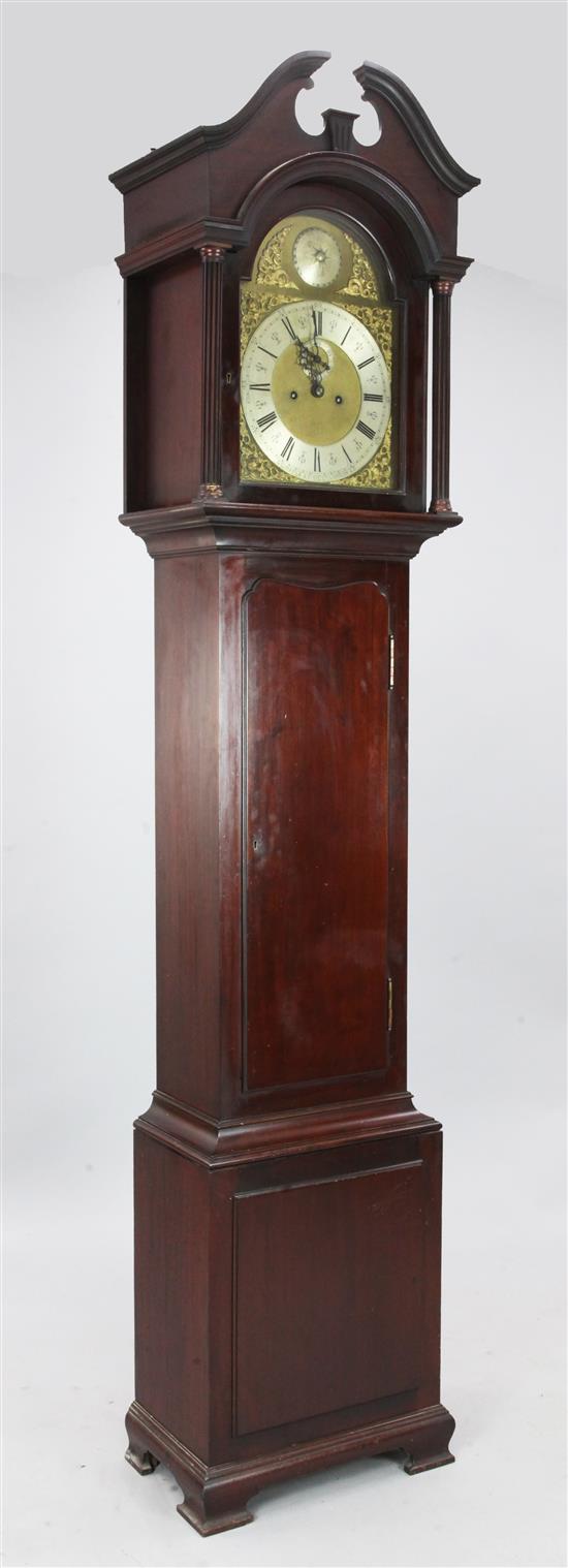 Edwardian Maple & Co mahogany eight day longcase clock(-)